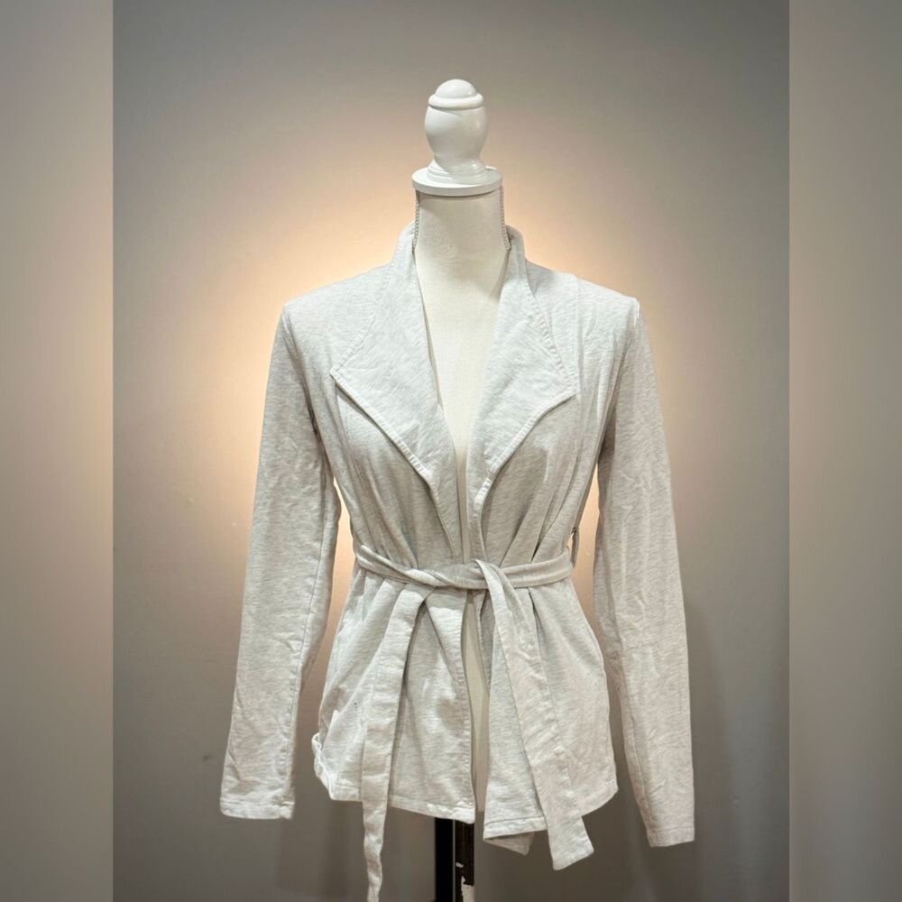 Gray Synergy Open Belted Sweater Size XS EUC